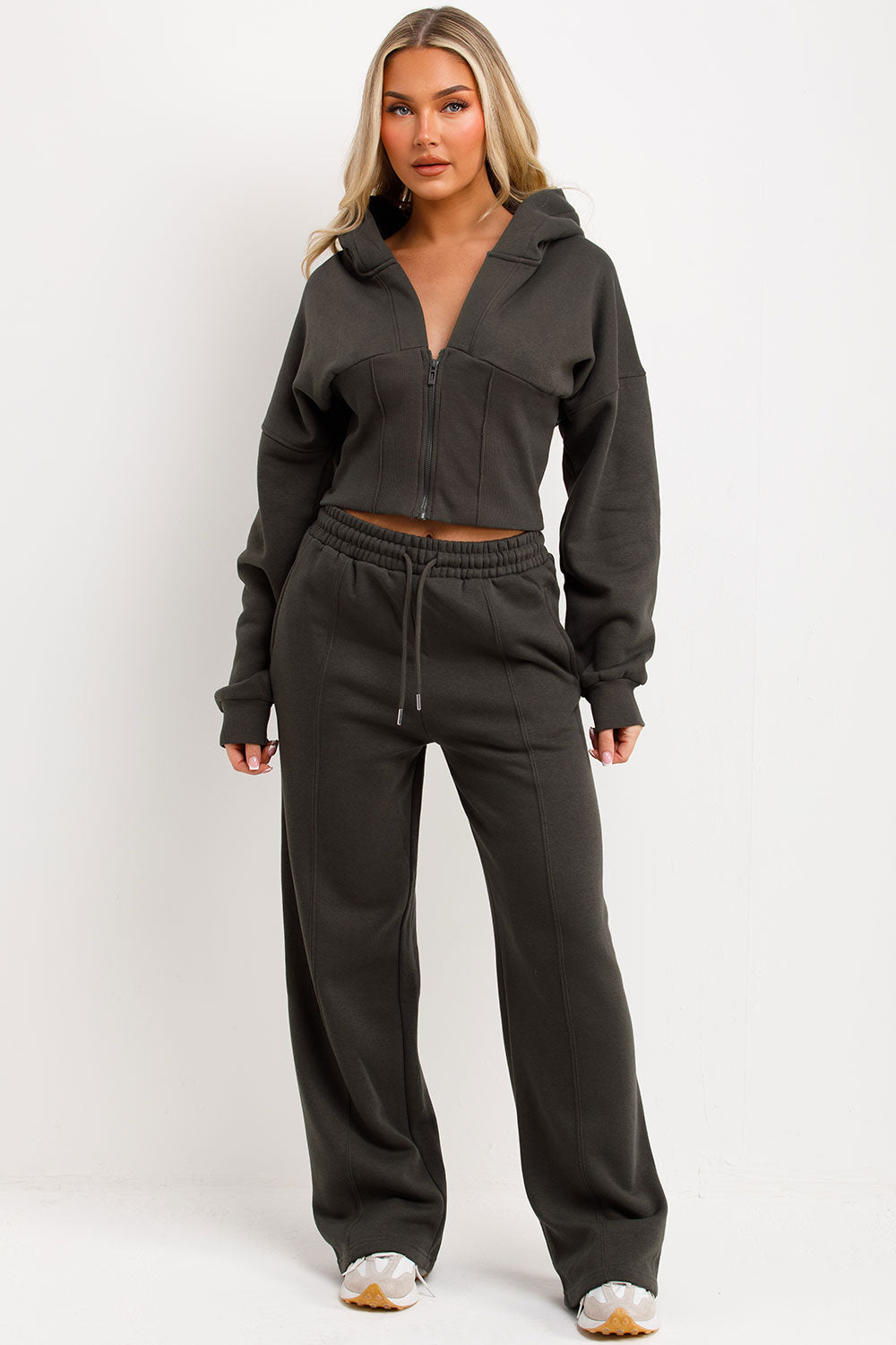 corset hoodie and joggers tracksuit co rod set for womens styledup