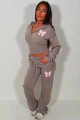 corset hoodie and joggers tracksuit co rod set for womens styledup