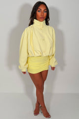 zara womens yellow bomber jacket styledup uk