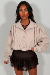 womens bomber jacket with funnel neck styledup fashion