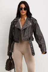 faux leather biker jacket zara womens uk