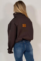 brown cropped trench jacket for womens styledup uk