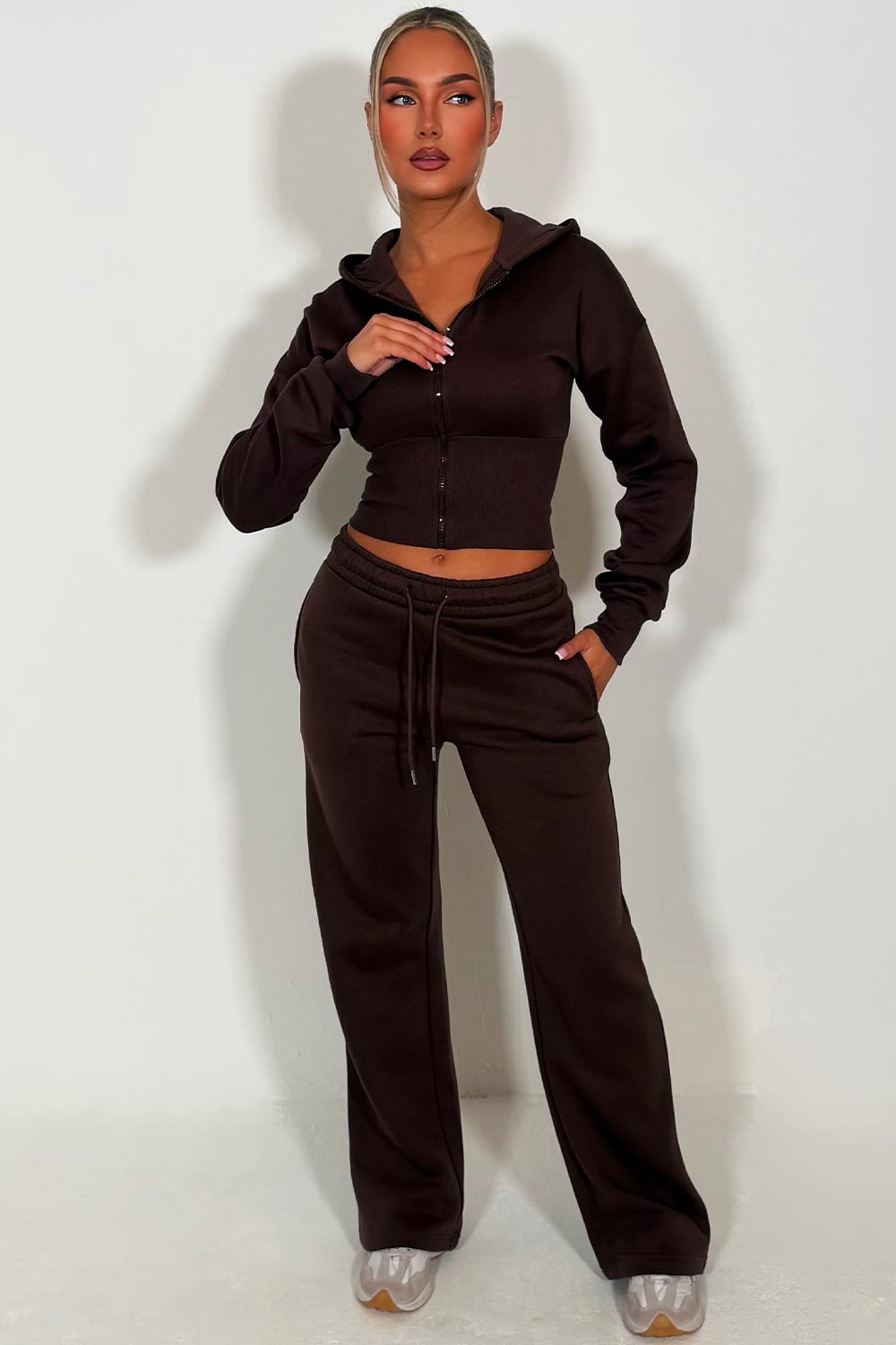 womens joggers and crop corset hoodie everyday tracksuit set styledup fashion