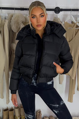 styledup hooded puffer padded jacket for winter