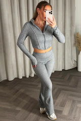 crop hoodie and flare trousers two piece co ord set zara womens