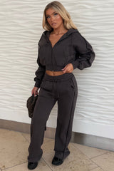 womens crop hoodie and joggers tracksuit set airport outfit styledup