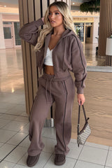 womens crop hoodie and joggers tracksuit set airport outfit styledup