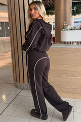 womens crop hoodie and joggers casual loungewear co ord set airport outfit styledup