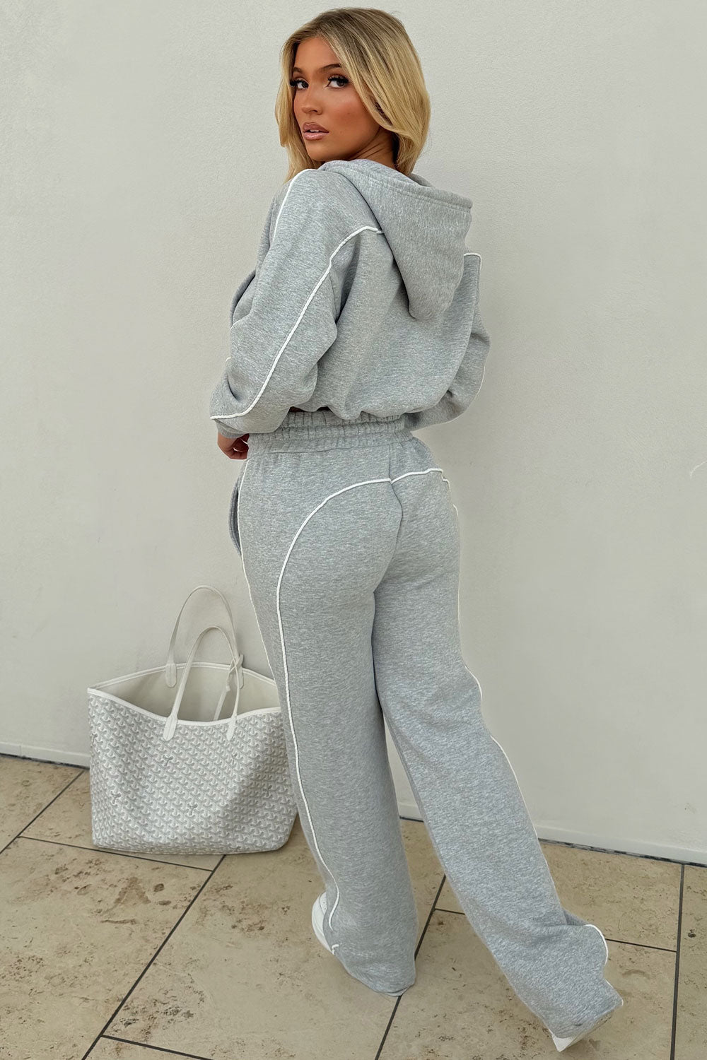 womens crop hoodie and joggers casual loungewear co ord set airport outfit styledup