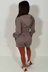 bow detail crop hoodie and shorts two piece co rod set styledup uk