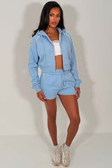 crop hoodie and shorts tracksuit co ord styledup