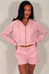 crop hoodie and shorts tracksuit co ord styledup uk