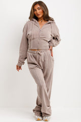 zara corset zip up hoodie and joggers tracksuit co rod set for womens styledup