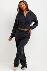 womens joggers and crop corset zip up hoodie everyday tracksuit set styledup fashion