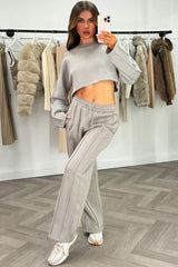 womens loungewear co ord seam joggers and sweatshirt tracksuit set