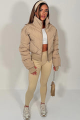crop puffer jacket for gym alo yoga sale uk