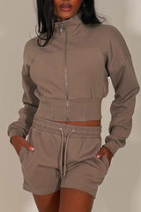 zara womens zip up plush jacket and shorts tracksuit summer holiday outfit styledup uk