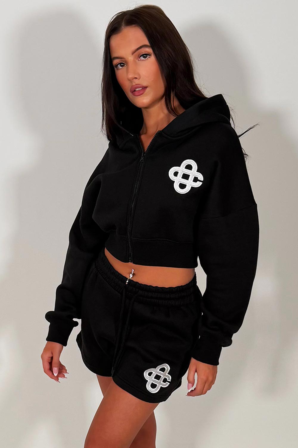 womens short tracksuit with embroidery detail airport outfit uk styledup tiktok