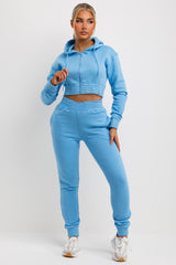 cropped tracksuit with zip front