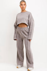 pintuck seam joggers and sweatshirt tracksuit co ord