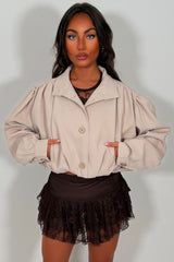 zara womens beige bomber jacket styledup uk