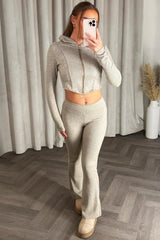 crop corset hoodie and flare trousers loungewear co ord set zara womens