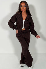womens crop hoodie with pockets and joggers casual loungewear co ord set airport outfit styledup uk