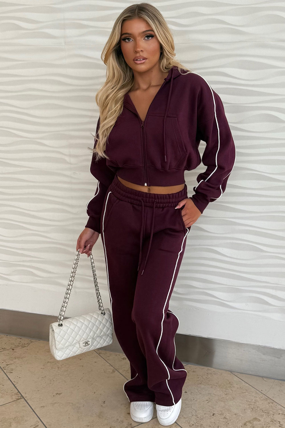 womens joggers and hoodie tracksuit set two piece travel in outfit styledup uk