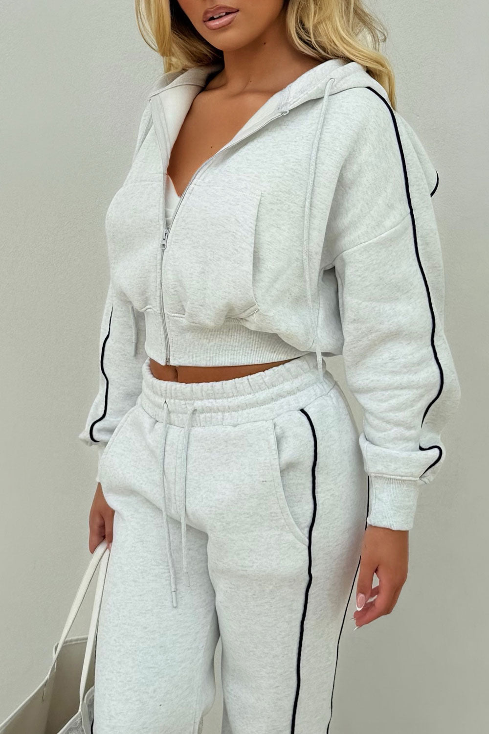 womens joggers and hoodie tracksuit set two piece travel in outfit styledup uk