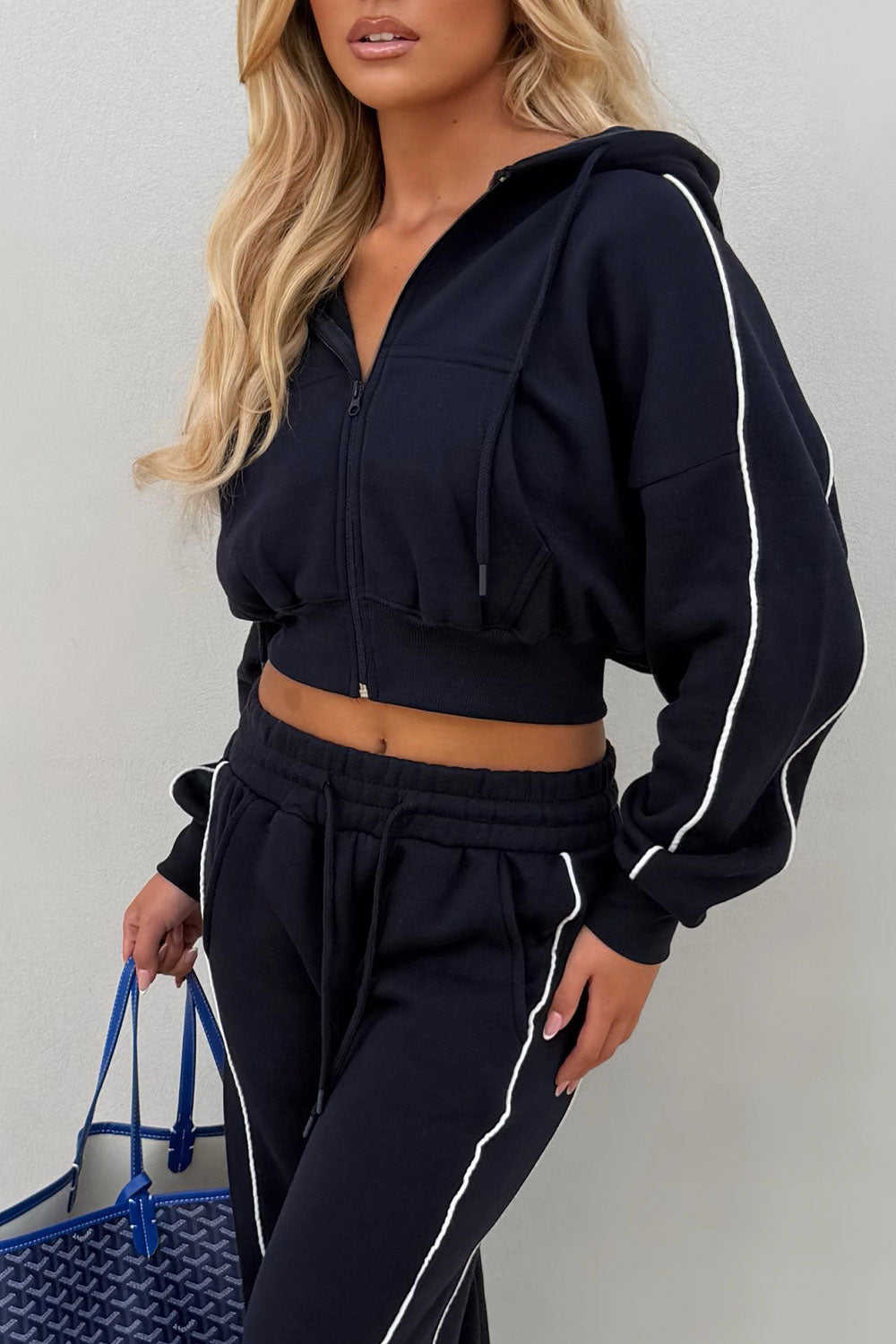 womens joggers and hoodie tracksuit set two piece travel in outfit styledup uk