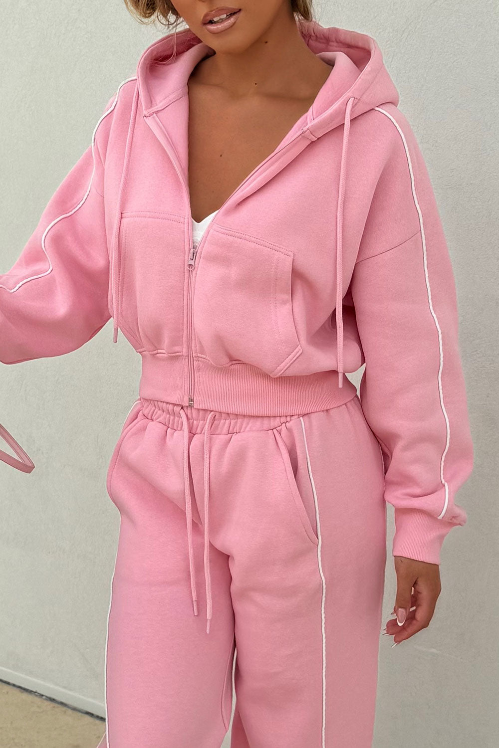 womens joggers and hoodie tracksuit set two piece travel in outfit styledup uk