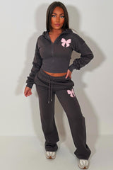 womens crop corset hoodie and joggers two piece loungewear co ord set styledup fashion airport outfit 