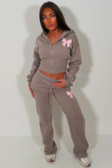womens crop corset hoodie and joggers two piece loungewear co ord set styledup fashion airport outfit 