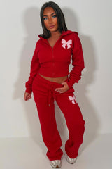 womens crop corset hoodie and joggers two piece loungewear co ord set styledup fashion airport outfit 