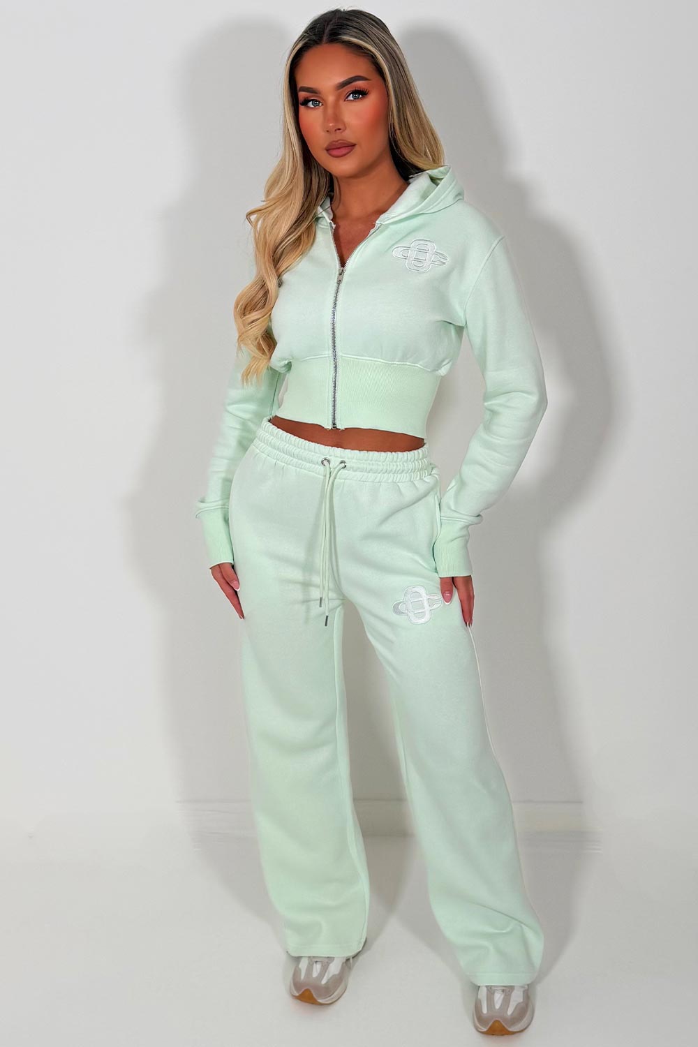 womens crop corset hoodie and joggers tracksuit set airport outfit styledup