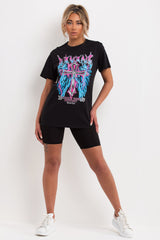 womens oversized t shirt with cross print