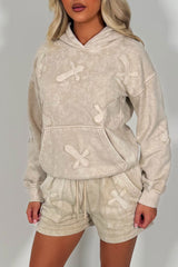 hoodie and shorts co ord with crosses applique styledup summer holiday airport outfit uk