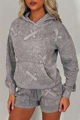 shorts tracksuit with crosses summer lounge set travel in airport outfit for womens styledup uk