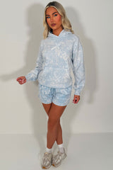 sky blue shorts tracksuit summer lounge set styledup uk