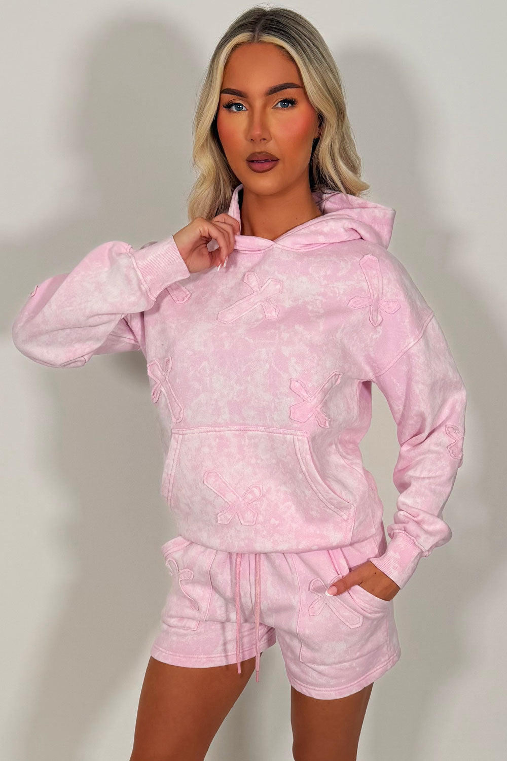 pink shorts tracksuit summer lounge set styledup uk