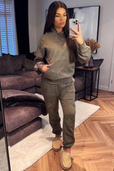 cross hoodie and joggers loungewear set womens acid wash tracksuit styled up