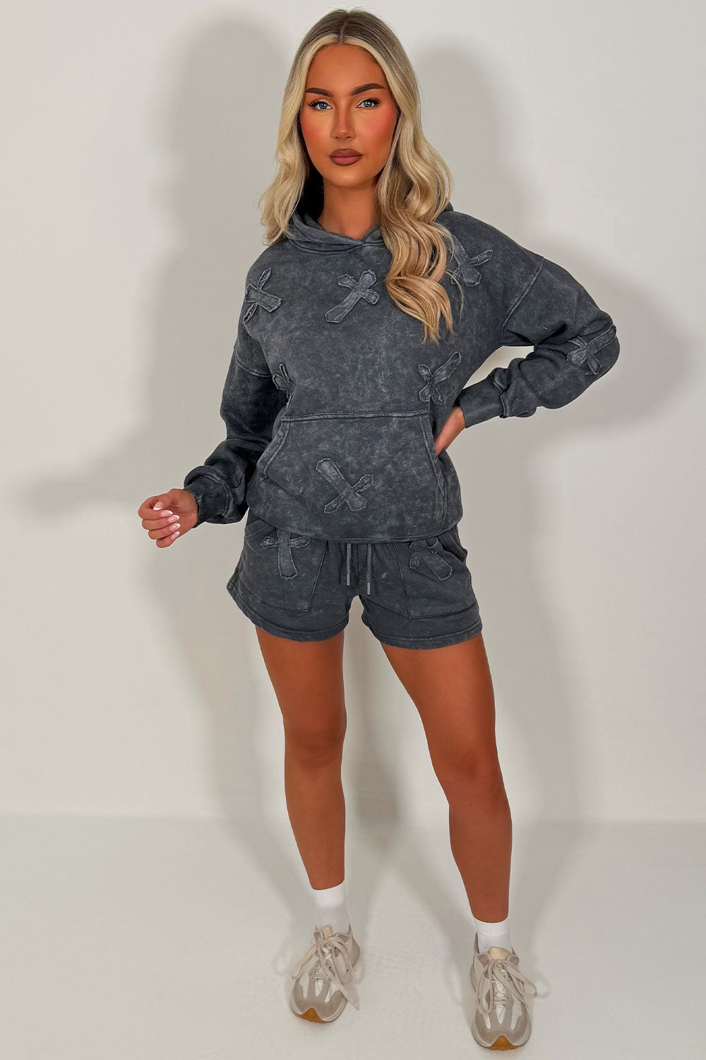 womens summer hoodie and shorts co ord set styledup uk
