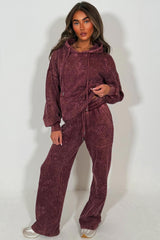 womens distressed cross hoodie and joggers set loungewear styled up