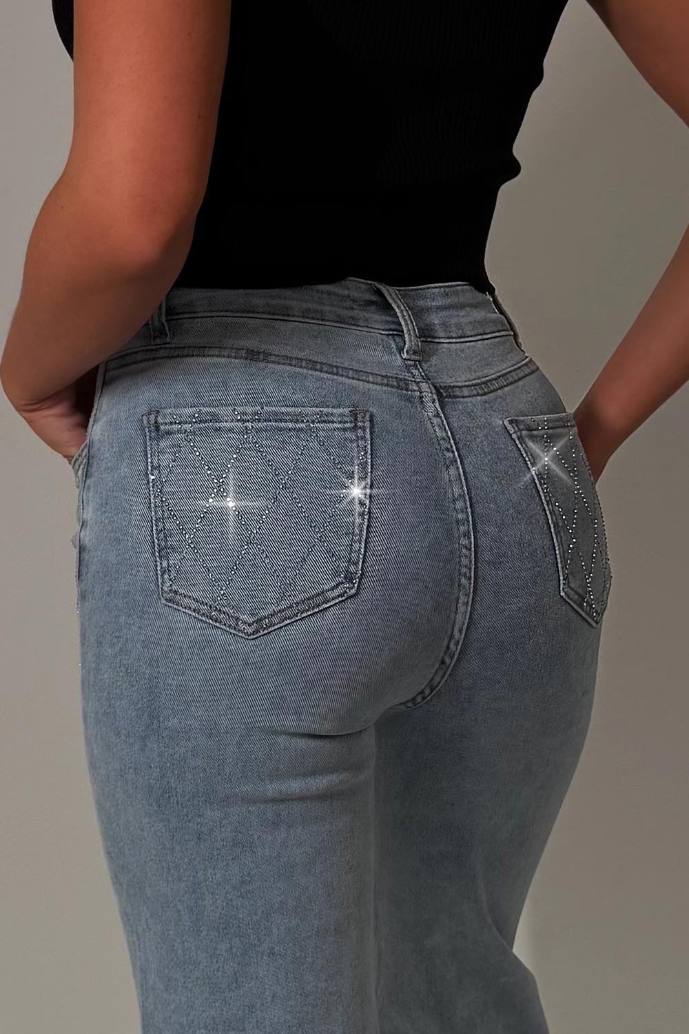 womens diamante jeans high waisted styledup uk sale