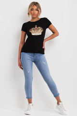 rhinestone diamante embellishment t shirt