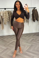 long sleeve cut out twist front festival top