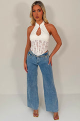 corset crop top with straps styledup 