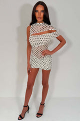 white one shoulder cut out front mini dress festival going out night out outfit styledup uk sale 
