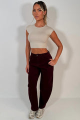 womens mid waist balloon jeans barrel leg styledup uk