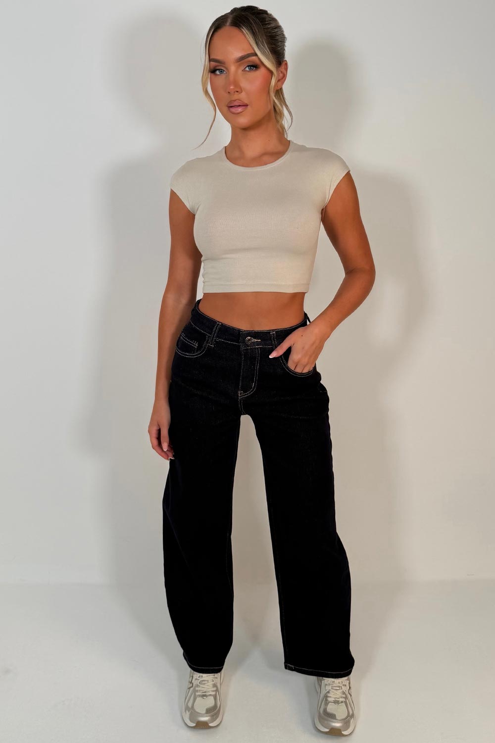 womens barrel leg ballon jeans styledup uk